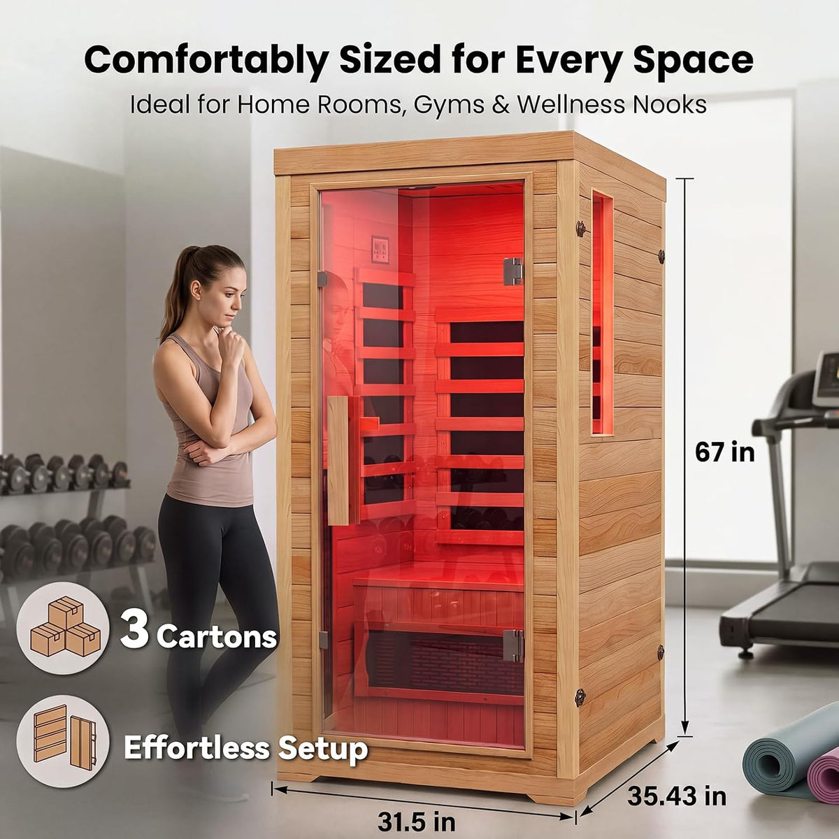 1 Person Full Spectrum Infrared Sauna, Home Sauna