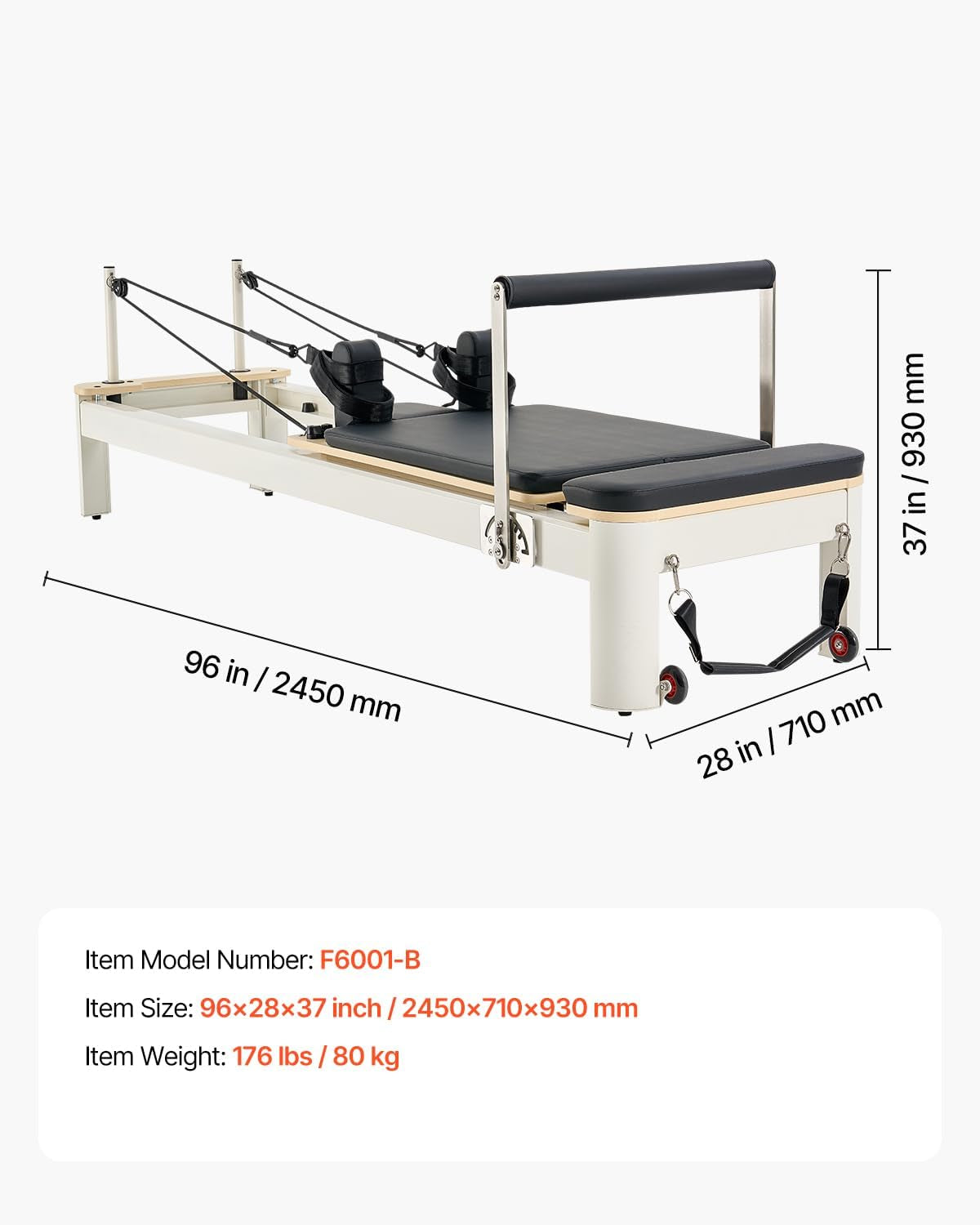 Pilates Reformer, Foldable & Non‑Folding Home Studio Trainer, 400‑440 Lbs Weight Capacity, Smooth Carriage, Sitting Box, Spring & Cord Resistance, Maple, Rubberwood & Aluminum